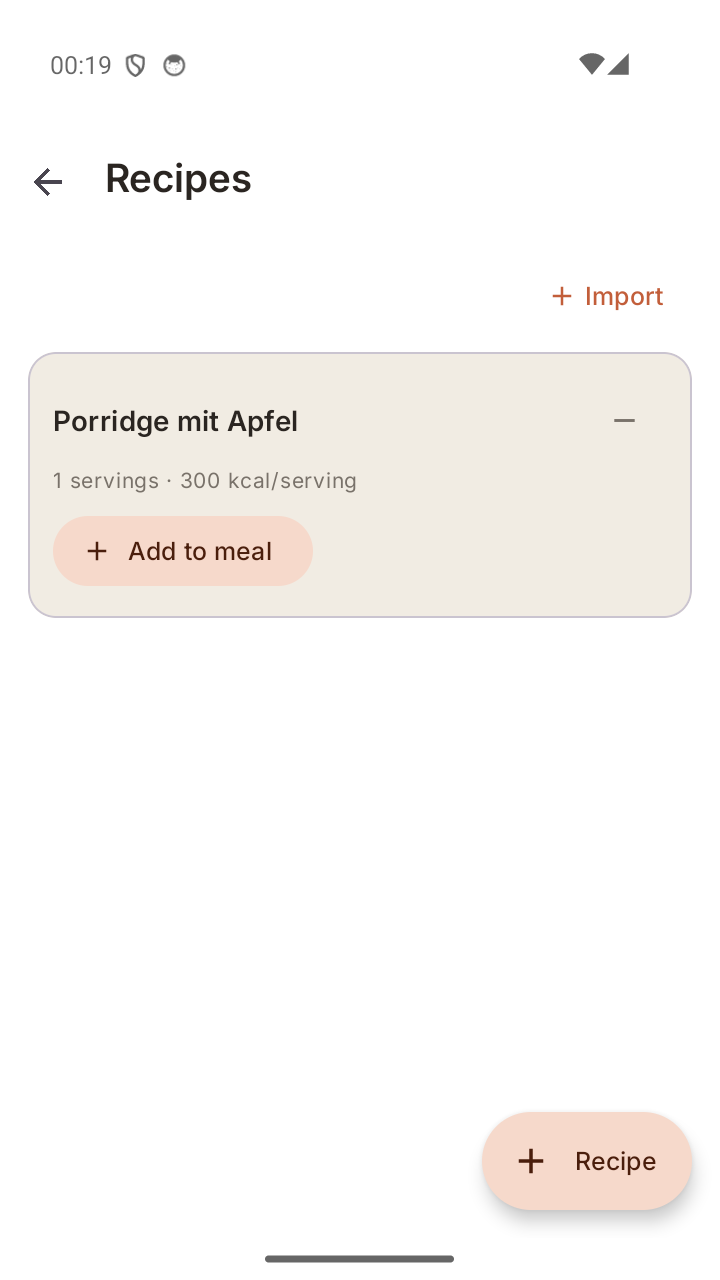 Build your own recipes from ingredients and servings